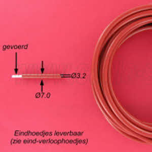 5m FLY Voertuigkabel Rood 16mm² ronde Kabel Gestreept draad CAR Stroomkabel
